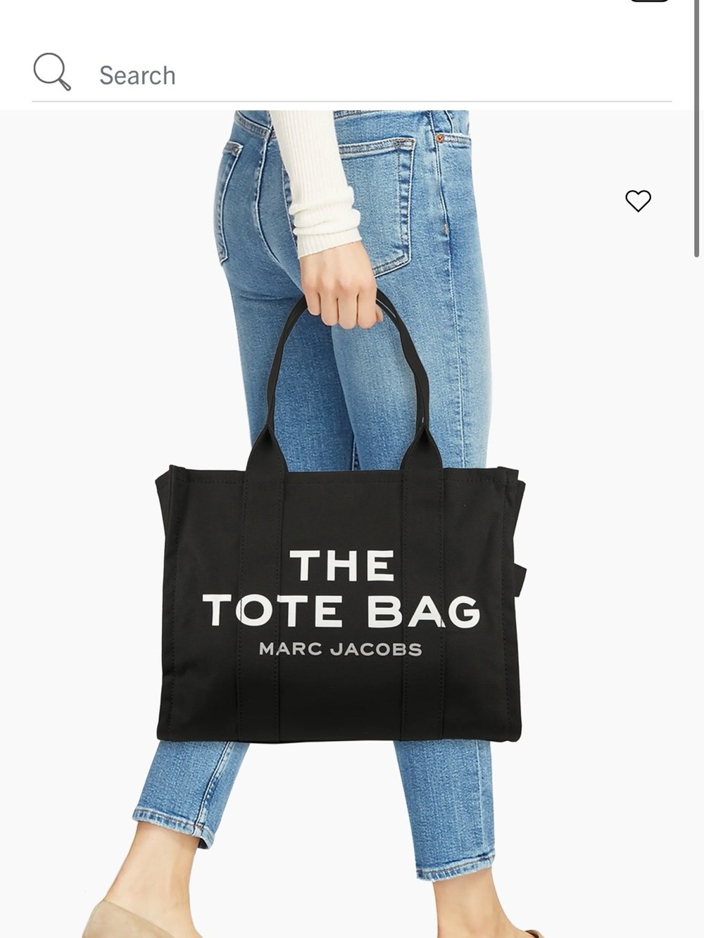 Marc Jacobs Black Canvas Tote with White Logo